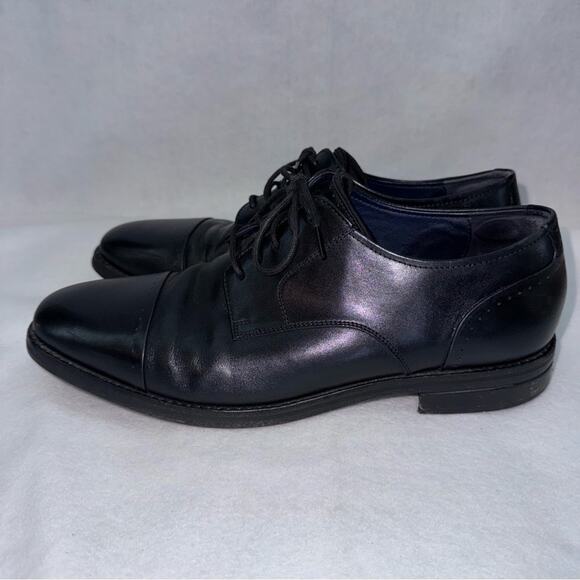 Men’s Cole Haan Black Leather Lenox Hill Cap Toe Oxford Shoes size 10.5 - Picture 1 of 13